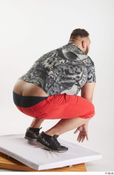 Man White Overweight Male Studio Poses